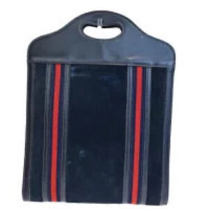 Gucci Sherry Handbag Navy Blue Black Red Suede Leather